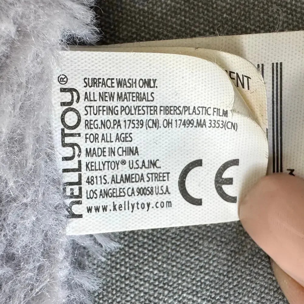 Kellytoy Elephant Lovey Rattle Security Blanket Gray Plush Toy Collectible